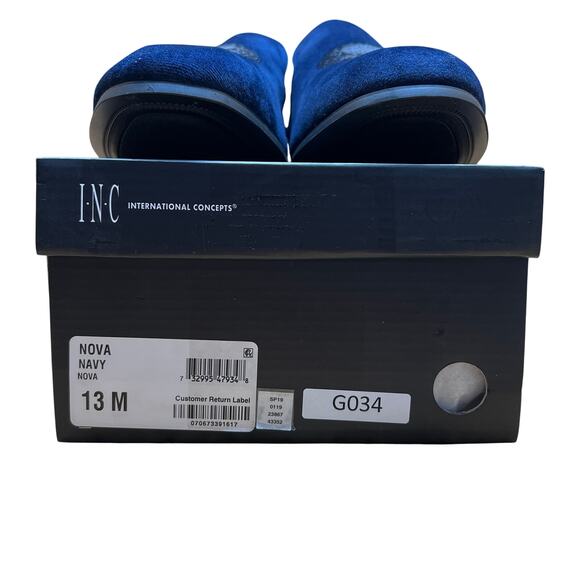 Inc Nova Sequin Skull Graphic Blue Velvet Loafer Mens 13M Slipper Shoes main image 11